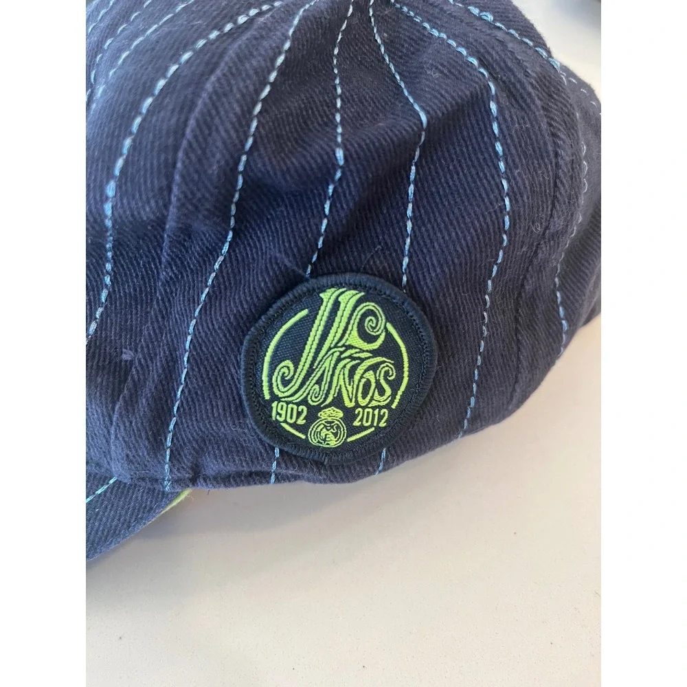 Real Madrid Official Baseball Cap Kids Navy Pinstripe Embroidered Logo 1902-2012